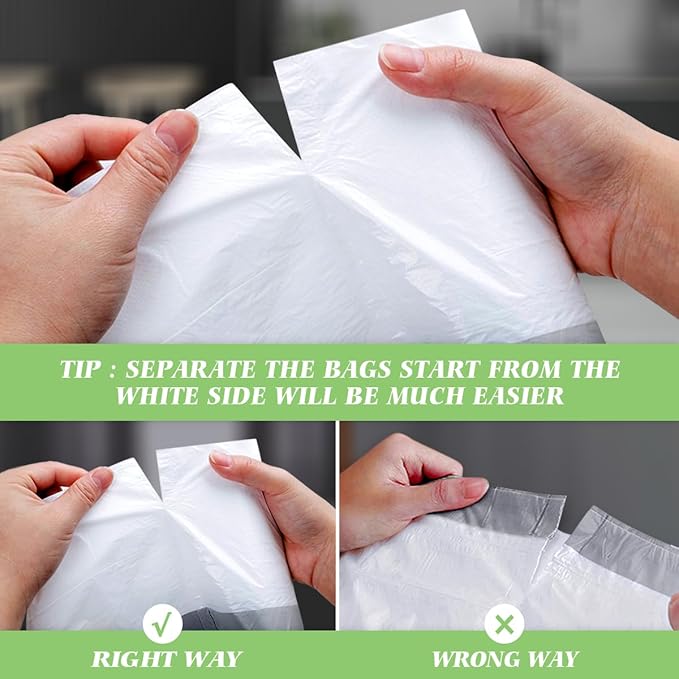 1.3 Gallon 100 Counts (fit 1.3-1.5 Gal) Mini Drawstring Trash Bags Garbage Bags by RayPard, 4-5L Small Plastic Trash Can Liner fit 1,1.2-1.5 Gal Waste Basket for Home Office Kitchen Bathroom, White