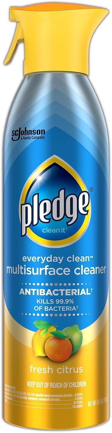Pledge Multi Surface Antibacterial Everyday Cleaner, 9.7 Oz Aerosol Spray, 6/Carton