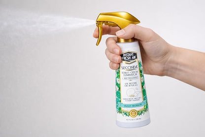 Seconda Premium Toilet Spray - Bathroom Air Freshener & Toilet Bowl Odor Eliminator - For Home, Business, School - Bathroom Deodorizer - Long Lasting Blossom Fragrance - 10.1 fl oz.