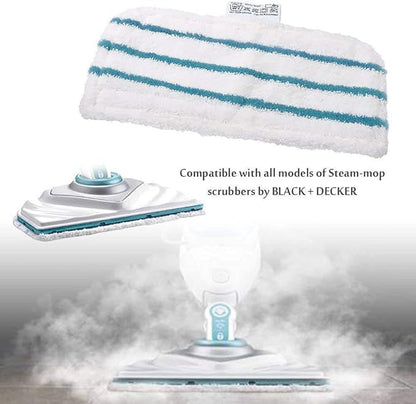 5 Pack Washable Microfiber Steam-Mop Cleaning Pads Compatible with All Black+Decker Steam Mops, SM1600, SM1610, SM1620, SM1630, SMH1621, HSMC1300FX, HSMC1321, HSMC1361SG