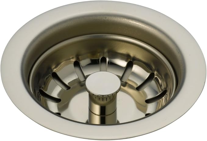 Delta Faucet 72010-PN Kitchen Sink Flange & Strainer, Polished Nickel, 4.5