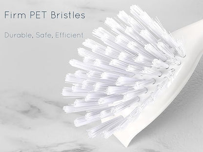 Dish Brush with Handle, Firm Bristles Dish Scrubber for Pots, Pans & Sink Cleaning, 4 Pack