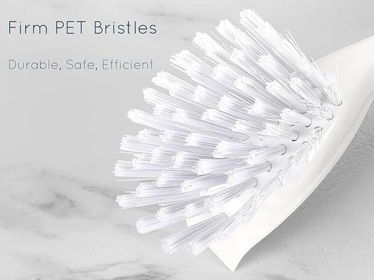 Dish Brush with Handle, Firm Bristles Dish Scrubber for Pots, Pans & Sink Cleaning, 4 Pack