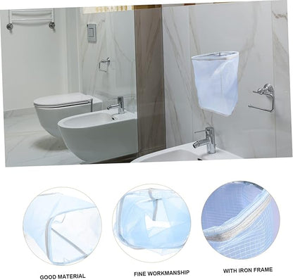 Vaguelly Folding Wall-Mounted Clothes Basket Breathable Bathroom Laundry Hamper Space-Saving Storage Organizer for Dirty Clothes