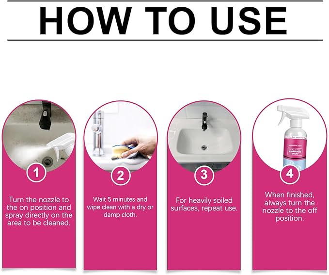 Powerful Bathroom Cleaner Spray, Hard Water Stain Remover & Descaler Foam for Shower, Tile, Glass, Scrubbing Bubbles Formula, All-Purpose Bathroom Cleaning Supplies