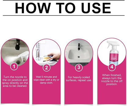 Powerful Bathroom Cleaner Spray, Hard Water Stain Remover & Descaler Foam for Shower, Tile, Glass, Scrubbing Bubbles Formula, All-Purpose Bathroom Cleaning Supplies