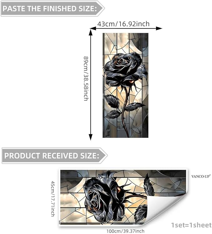 3D Wall Stickers DIY Flower Wall Decal Removable Waterproof Wall Art Decor for Bedroom Living Room Offices Home Decoration (Black Rose)