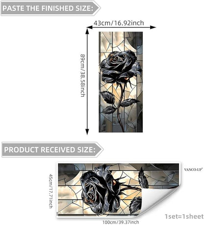 3D Wall Stickers DIY Flower Wall Decal Removable Waterproof Wall Art Decor for Bedroom Living Room Offices Home Decoration (Black Rose)