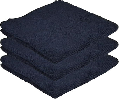 Microfiber Cleaning Cloth, 3 Pcs Black 11.8 inch x 11.8 inch, Cleaning Rags，Microfiber Cloth, Multi-Functional Cleaning Towels, for Car Detailing, Home, Kitchen (Black, 11.4 x 11.4 inch)
