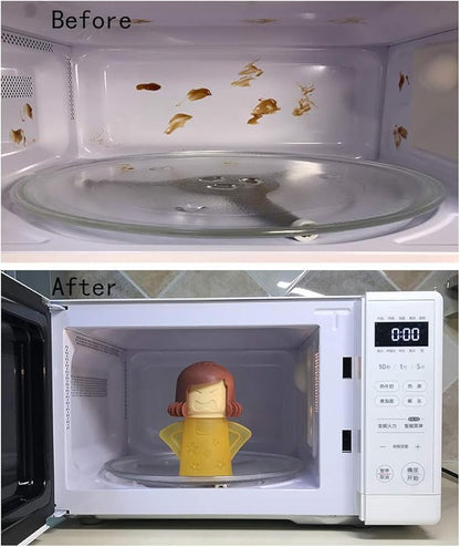 Angry Mom Microwave Cleaner, Mad Mama Microwave Steam Cleaner, Just Add Vinegar and Water, Easily Cleans the Crud in Minutes (Yellow)