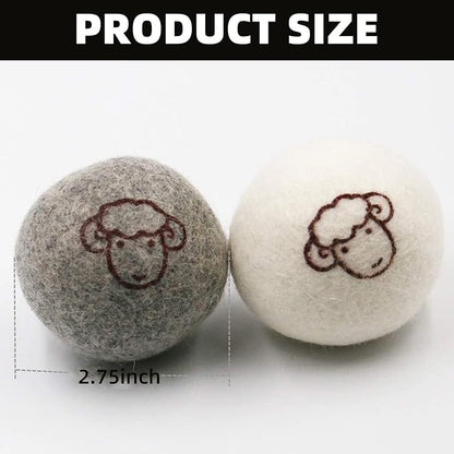 Wool Dryer Balls - 6 PCS Tumble Dryer Balls, Hypoallergenic, Reusable, Anti Static Tumble Dryer Balls, Natural Fabric Softener, Reduce Drying Time and Wrinkles, Wool Balls for Tumble Dryer