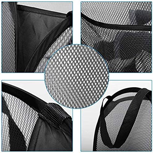 DurReus Foldable Large Pop Up Laundry Hamper with Pocket for Dirty Clothes,Sporting Goods,Baby Toys,Dorm Laundry Basket Rectangle Black