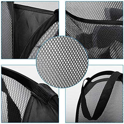 DurReus Foldable Large Pop Up Laundry Hamper with Pocket for Dirty Clothes,Sporting Goods,Baby Toys,Dorm Laundry Basket Rectangle Black
