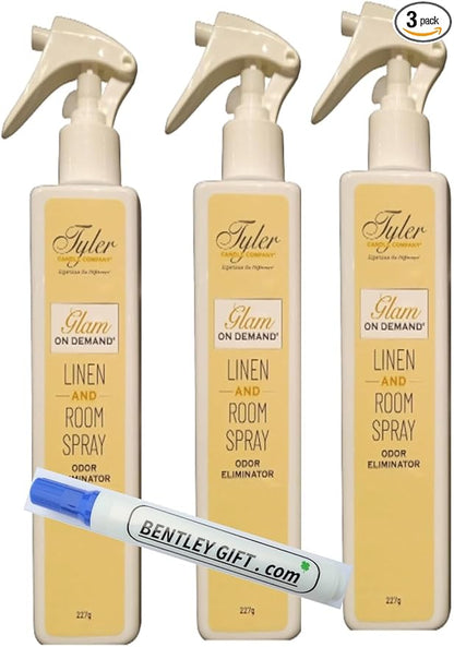 Tyler Candle Company - Spray On Demand - Diva fragrance - 227g / 8oz Pack of 3 w/Bentley stain remover Pen !
