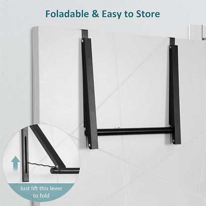 Foldable Over The Door Clothes Hanger, Drying Rack for Coat, Space Saving Small Clothes Rack Door Hangers for Clothing, Black