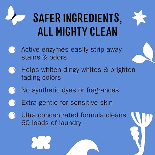 Molly's Suds Super Powder Detergent | Extra Strength Laundry Soap, Stain Fighting | Sensitive Skin | Simple, Effective Ingredients | Ocean Mist, 120 Loads Total (2 Pack)