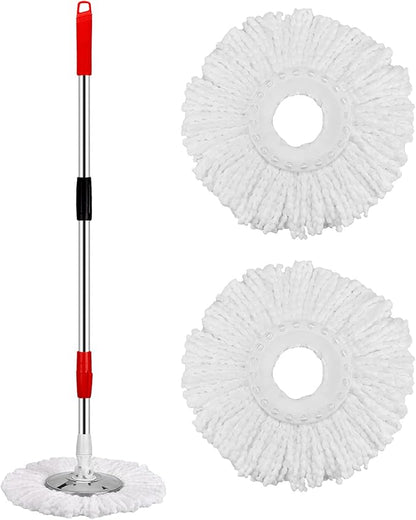 Mop and Bucket with Wringer Set 360° 3psc Microfiber Spin Mop with Bucket and Dual Mop Heads Self Wringing Spinning Mop (20QT) (1)
