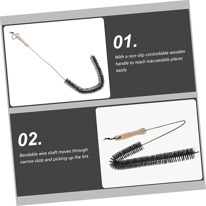 Dryer Vent Cleaning Brush 27.95 Inch Flexible Lint Remover with Bendable Wire Shaft and Non-Slip Handle for Refrigerator Coil and Appliance Dust Cleaning