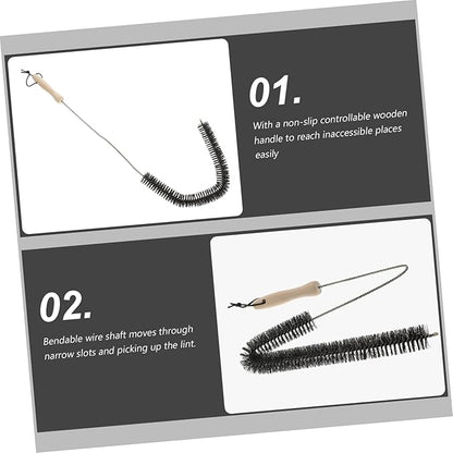 Dryer Vent Cleaning Brush 27.95 Inch Flexible Lint Remover with Bendable Wire Shaft and Non-Slip Handle for Refrigerator Coil and Appliance Dust Cleaning