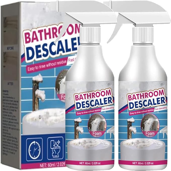 Foam Cleaner Bathroom, Bathroom Descaler Stubborn Stains Cleaner, Bathroom Descaler Foam Cleaner Spray (2 Pcs)