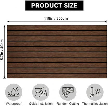 3D Wall Panels Peel and Stick – 15.74" x 118" PVC Faux Texture Wall Covering, Self Adhesive Waterproof DIY Accent Wall for Living Room, Bedroom, Sofa Background & Kitchen Backsplash, Covers 12.9 sq.ft