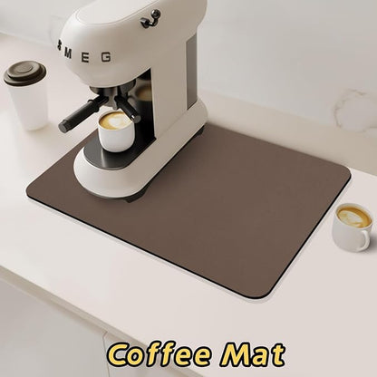 Bloss Dish Drying Mat + Faucet Mat for Kitchen Sink, Kitchen Sink Mats with Non-Slip Rubber Backed, Sink Matt for Kitchen Sink - 2PCS/Brown