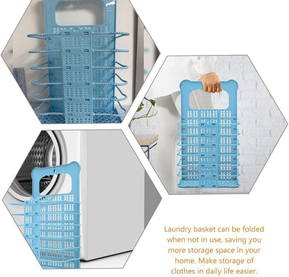Housoutil Foldable Laundry Basket Small -Mounted Clothes Hamper Collapsible Storage Basket for Bathroom Bedroom Dirty Clothes Organizer