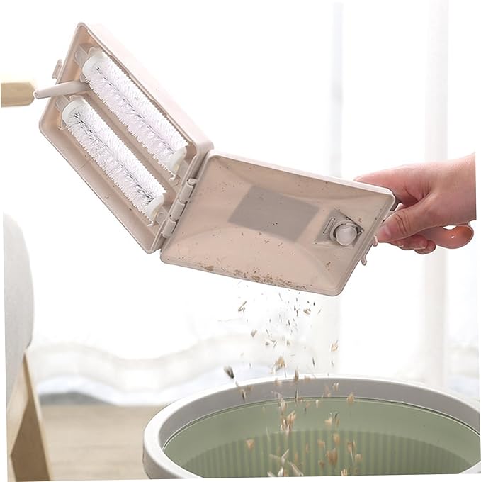Crumb Sweeper 4x10 Handheld Crumb Brush with 2 Roller Brush & Inner Container Ergonomic PP Crumb Catcher Cleaning Crumber for Table Bed Sofa Carpet