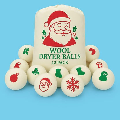 Wool Dryer Balls Pack of 12 Christmas Gift for Women Organic Wool Dryer Balls