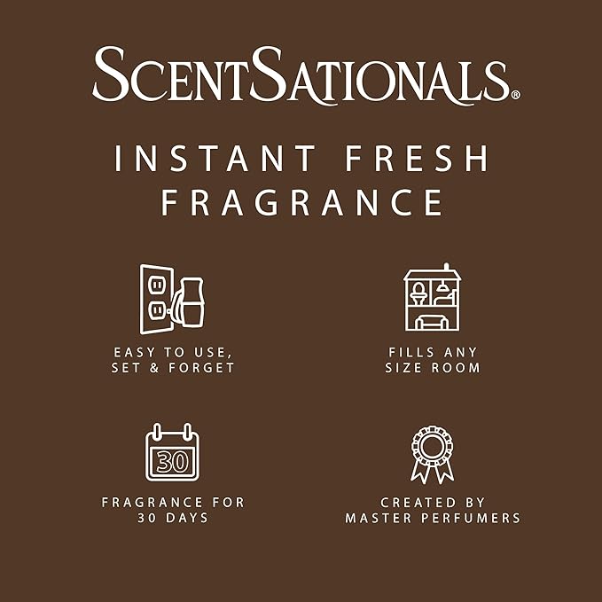 ScentSationals Spiced Vanilla Swirl Fragrance Oil Plug In Air Freshener Refills 3-Pack - Works with Scentsationals Wall Plugs, Long-Lasting Home Fragrance, 0.8 fl oz Each, Packaging May Vary