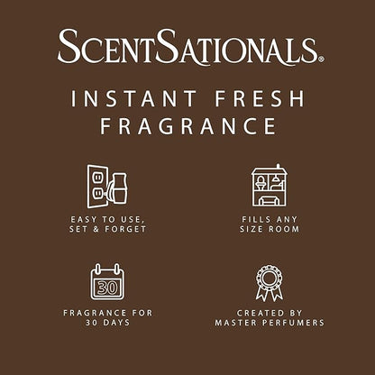 ScentSationals Spiced Vanilla Swirl Fragrance Oil Plug In Air Freshener Refills 3-Pack - Works with Scentsationals Wall Plugs, Long-Lasting Home Fragrance, 0.8 fl oz Each, Packaging May Vary