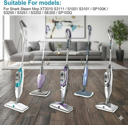 Clean Co. 6 Steam Pocket Mop Pads Compatible Replacement Pad for Shark Mops S3101W, S3250, S3250W, S3250CW, S3251N, S3101POD, SP100Q, S3251, SE200, S3251WC, FS3101, S3251_N2A, S3101CO