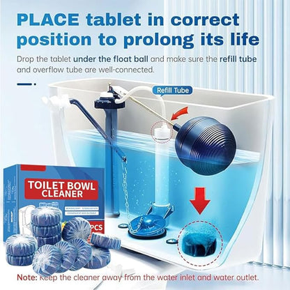 Toilet Cleaning Tablets | Fast-Dissolving, Long-Lasting Freshness | 12/24 Count | Safe for All Toilets, Septic Tanks & Pipes (12)