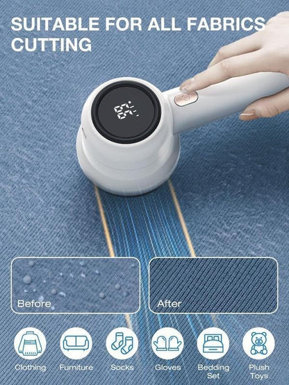 Rechargeable Fabric Shaver Electric Lint Remover with LED Display & Large Capacity Container 3-Settings Control Shaver Easy-to-Grip Handle High-End Color Matching
