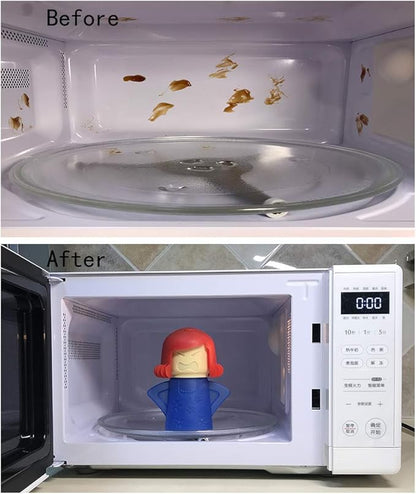 Angry Mom Microwave Cleaner, Mad Mama Microwave Steam Cleaner, Just Add Vinegar and Water, Easily Cleans the Crud in Minutes (Blue)