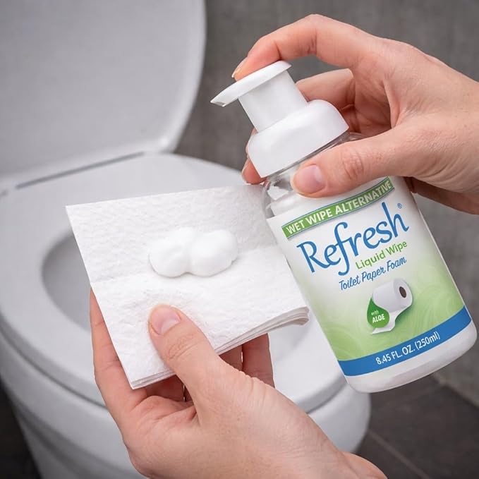 Refresh Liquid Wipe: Toilet Paper Foam (Original Foam, 250ml (8.45 Fl Oz) 1 Pack)