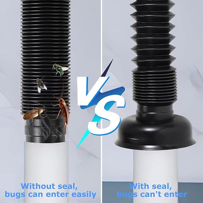 Bathroom Sink Drain Kit, Flexible P-Trap Sink Drain Pipe with Pop Up Stopper, Bathroom Sink Pipe Replacement Kit for 1-1/4'' & 1-1/2'' Holes, Anti-Clogging Stopper