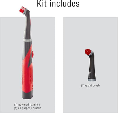 Rubbermaid Reveal Power Scrubber with Multi-Purpose & Grout Head, Cordless Electric Battery Powered Scrub Brush, Water Resistant, for Home/Kitchen/Bathroom/Grout/Tile/Shower/Tub