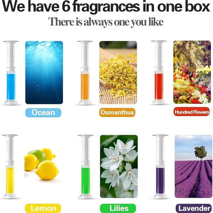 6 in 1 Toilet Gel Stamp, 168 Stamps (2 Boxes x 84 Flowers) - Automatic Toilet Cleaner & Freshener, No Scrub, 6 Scents, Long-Lasting, Easy Push Gel for Bathroom