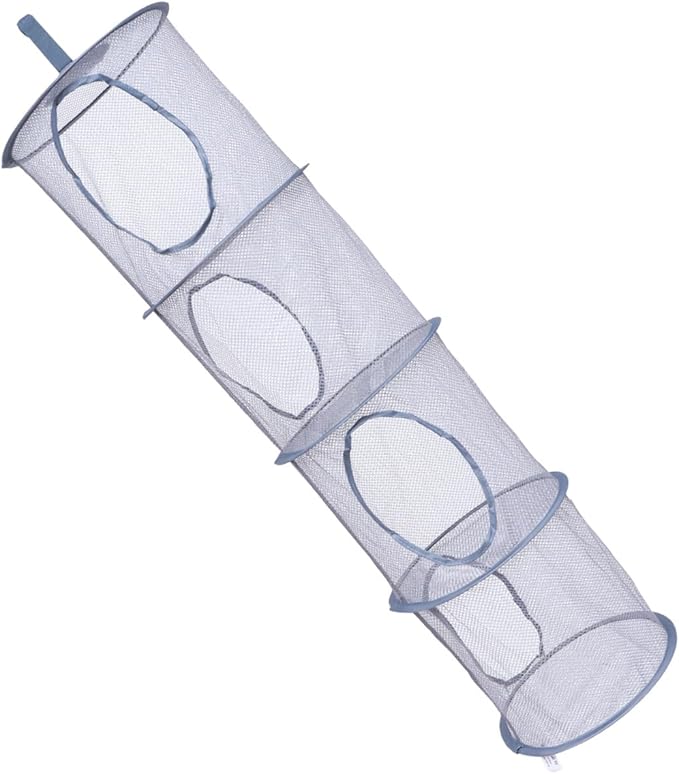 Levemolo 1pc Foldable Mesh Hanging Drying Basket Organizer for Laundry Toys Items Space-Saving Ventilated Storage Gray