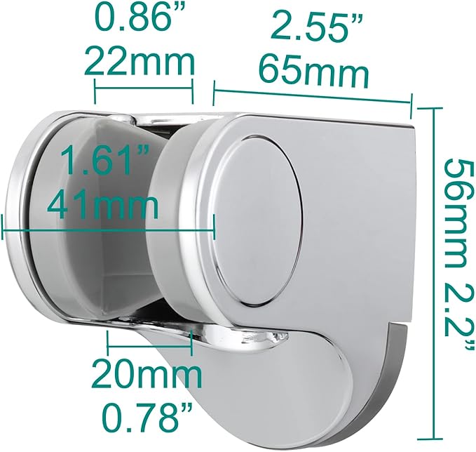Tecmolog Handheld Shower Head Bracket ABS Plastic Wall Mount Screw Shower Wand Holder Adjustable for Hand Shower Chrome, ST01