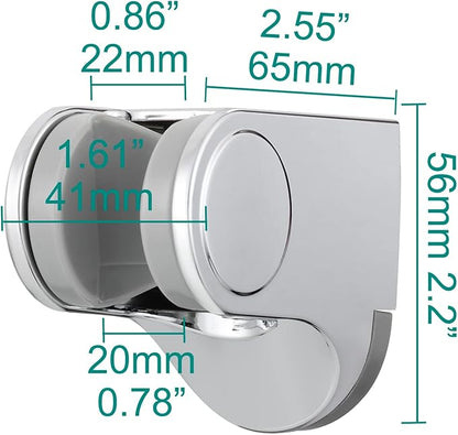 Tecmolog Handheld Shower Head Bracket ABS Plastic Wall Mount Screw Shower Wand Holder Adjustable for Hand Shower Chrome, ST01