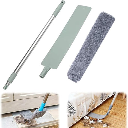 Retractable Gap Dust Cleaner, Extendable Microfiber Duster with Bendable Head, Reusable Washable Gap Duster Cleaning Tool for Home Kitchen Ceiling Blinds Sofa Bed Fridge Under Furniture (Set A)