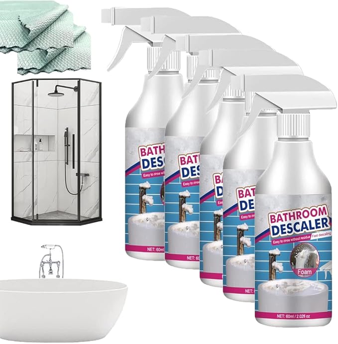 Stubborn Stains Cleaner - Bathroom Descaler Cleaner, Limescale Cleaner, Luckydogs Multipurpose Bathroom Foam Cleaner, All-Purpose Bathroom Descaler Foam Cleaner Spray (5 bottle)