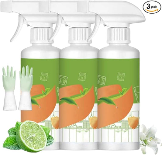 Electrolyzed Ion Kitchen Cleaner Spray, Multi-purpose Household and Kitchen Cleaning Spray, 300ml Multi Purpose Cleaner for Hold, Oven, Stove, Range Hood, Easy Cleaning Household Items (3, 300ml)
