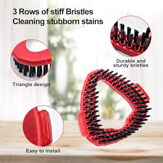 Funtin 2-Pack Mop Scrub Brush Head Compatible with Ocedar EasyWring 1-Tank Spin System, Shower Floor Scrubber for Bathroom Kitchen, Not Fit RinseClean (1-Tank (2-Pack))