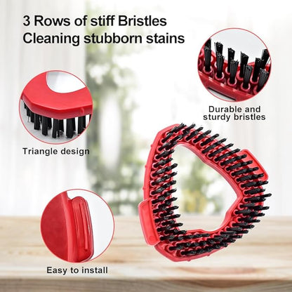 Funtin 2-Pack Mop Scrub Brush Head Compatible with Ocedar EasyWring 1-Tank Spin System, Shower Floor Scrubber for Bathroom Kitchen, Not Fit RinseClean (1-Tank (2-Pack))