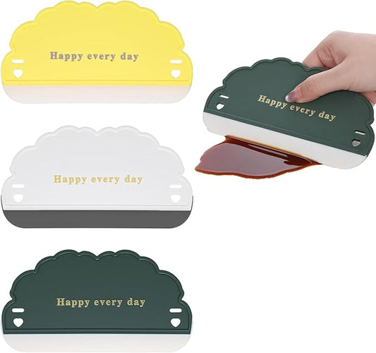 Small Rubber Squeegee 3 Pcs All-Purpose Mini Soft Rubber Window Squeegee Small Squeegees Window Scrubber Scraper for Kitchens Bathroom Shower Mirrors Car Windshield （Green, Yellow, White）