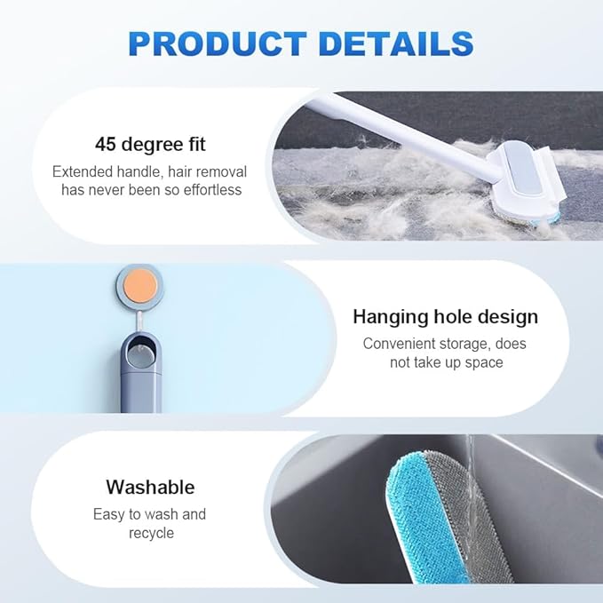 2025 New 4-in-1 Multifunctional Pet Hair Remover, Reusable Double-Sided Cleaning Brush for Couch, Carpet, Furniture, Clothes & Car