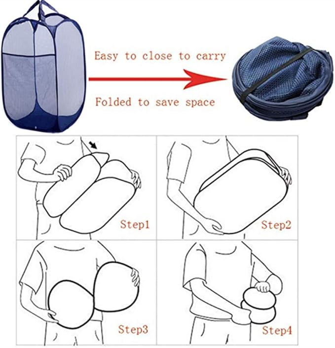Durable Space Saving Laundry Basket Hanging Clothes Sorting Hampers With Reinforced Handles For College Dorm,Nursery,Office Rectangle